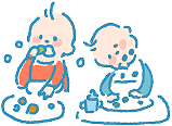 食事する乳児